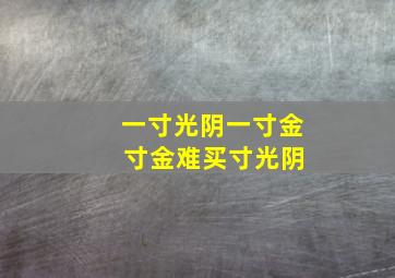 一寸光阴一寸金 寸金难买寸光阴